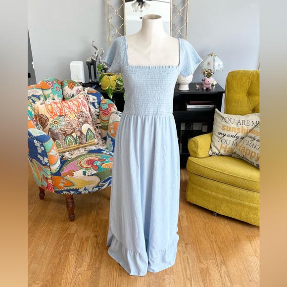 Michael Kors Dresses & Skirts - Michael Kors Light Blue Smocked Dress